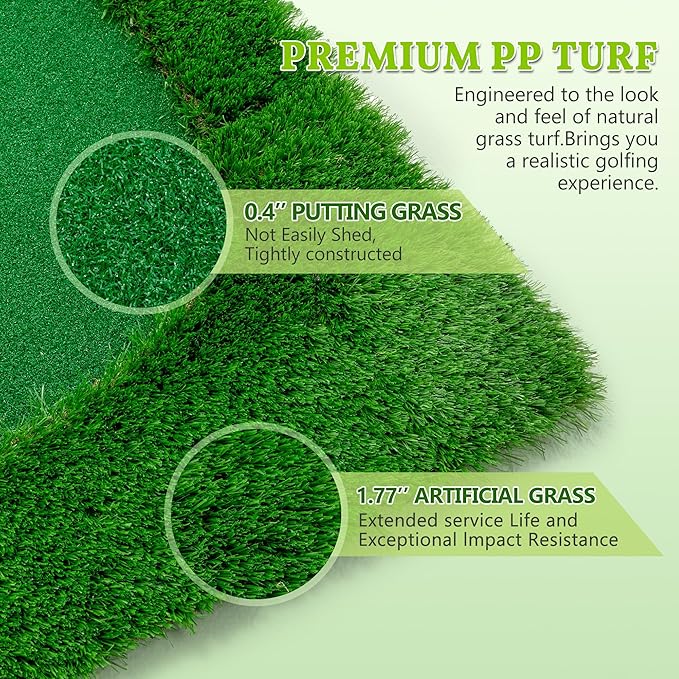 Jaxilyn Golf Putting Green Mat Professional Practice Mat with Putter,Movable Golf Cup, Slope Pad Professional Practice Mat for Outdoor/Indoor Training