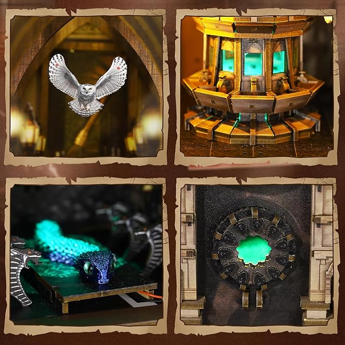Book Nook Kit - DIY 3D Wooden Puzzle Magic Miniature House with LED Lights - Creative Crafts for Adults - Bookshelf Insert Decor - Educational Gift for Family & Friends（Whispering Gate X）