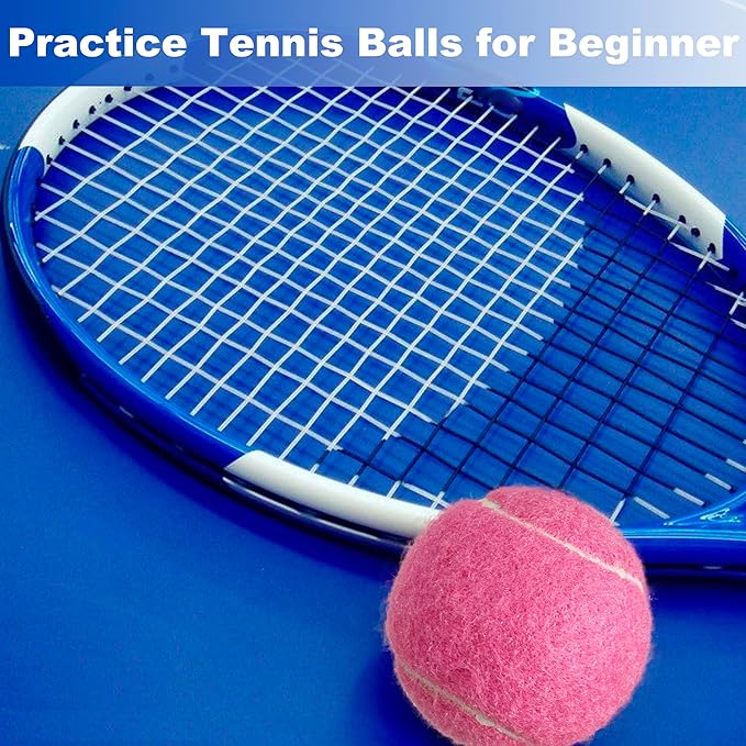 HiBallBall 12-Pack Practice Tennis Balls for Beginners & Dogs - Reusable Mesh Carry Bag Included - Ideal for Tennis Training, Pet Play, Fetch