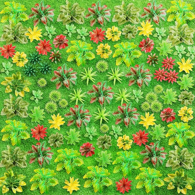 100pcs Mini Model Trees Miniature Plants Model Rainforest Railroad Miniature Basing Material Artificial mini Plants for DIY Crafts, Garden Scenery Railway Sand Architecture Building Model