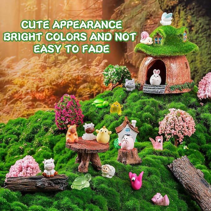 43pcs Mini Resin Animal 43 Styles Tiny Resin Animals Miniature Little Small Animal Figures for Fairy Garden Accessories, Dollhouse Decorations, DIY Miniature Scenes, Birthday Party Favors