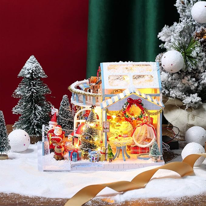 GuDoQi DIY Miniature Dollhouse Kit, Tiny House kit with Music, Miniature House Kit 1:24 Scale, Great Handmade Crafts Gift for Birthday, Christmas Night