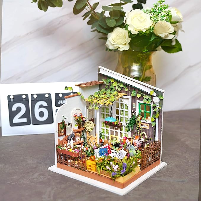 RoWood Miniature House Kit, 1:24 Scale DIY Miniature Dollhouse Kit for Adults, Mayberry Street Miniatures,Mini House Craft Kits for Adults, Gifts on Birthday Christmas - Miller's Garden