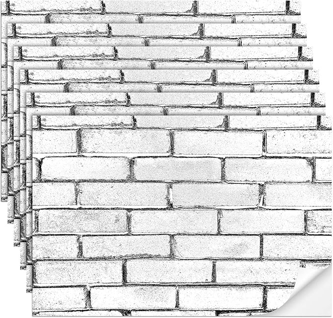 Flutesan 12 Pcs Miniature Dollhouse Wallpaper and Flooring Peel and Stick Mini DIY Self Adhesive Dollhouse Accessories 8.27 x 11.69 Inch (Retro White)