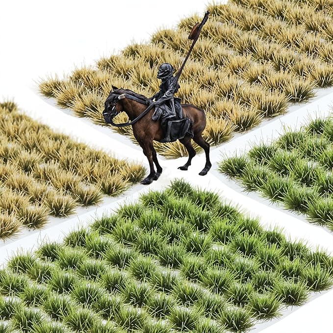 QfwdfcTrenz 208 Pcs Static Grass Bushy Tuft, Model Grass Tufts or Train Landscape Railway Model Artificial Scenery DIY Miniature Shrubs Building Layout Miniature Plants (Two Colors)
