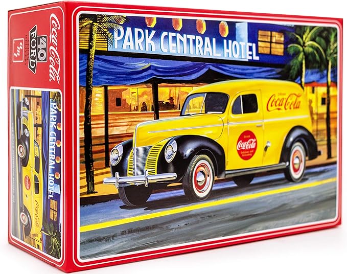 AMT 1940 Ford Coca-Cola Delivery Sedan - 1/25 Scale Model Kit - Buildable Vintage Vehicles for Kids and Adults
