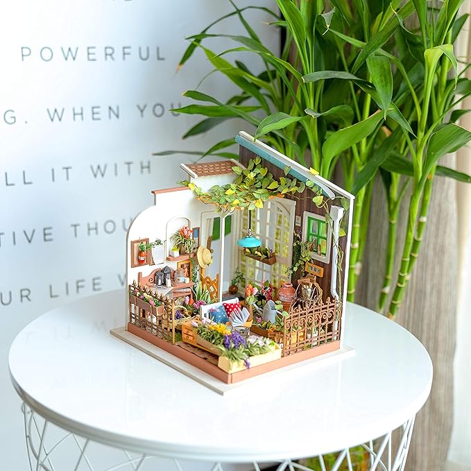 RoWood Miniature House Kit, 1:24 Scale DIY Miniature Dollhouse Kit for Adults, Mayberry Street Miniatures,Mini House Craft Kits for Adults, Gifts on Birthday Christmas - Miller's Garden