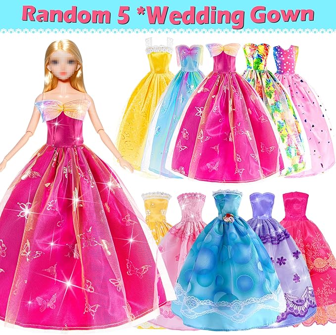 104 Piece Fashion Doll Wardrobe Playset with Poseable 11.5" Doll & 104 Accessories | ASTM-Certified Pretend Play Gift Set for Girls Ages 3+
