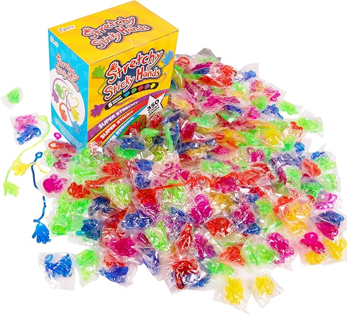 350 Pcs Bulk Sticky Hands for Kids - Slappy Slap Little Small Hands Sticky Toy - Goodie Bags Stuffers Party Favors for Birthday, Treasure Box, Hand Game 4-8, 8-12 - Easter Basket Fillers