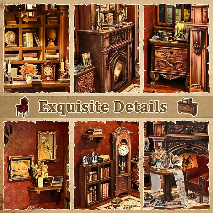 Book Nook Kit，DIY Miniature Dollhouse Kit for Adults and Teens，3D Wooden Tiny House for Family and Friends，Bookshelf Decor in Halloween/Christmas（Book Store） (Twilight Library)
