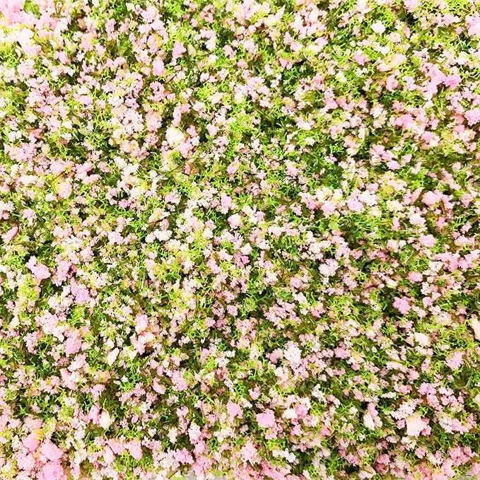 PrettyLife Miniature Flower Grass Cluster Tufts Material Colorful for DIY Mini Dollhouse Fairy Garden Tree Railway Simulated Static Scenery Micro Landscape Model (Pink)