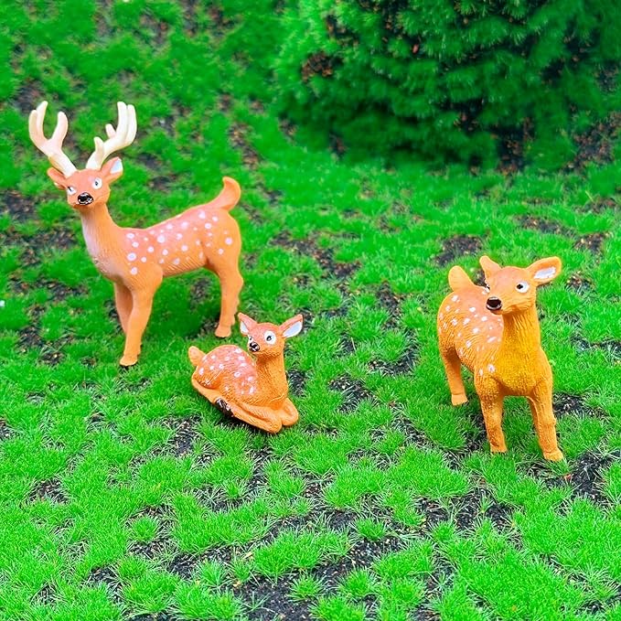 Cayway 7 PCS Deer Fairy Garden Accessories, Micro Landscape Miniature Deer, Micro Landscape Ornaments DIY Kit for DIY Craft Modeling Decor Micro Landscape