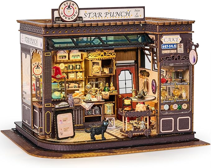 BenBen DIY Miniature House Kit, Mini House Building Kit with Furniture for Adults, Teens, Wooden Tiny Dollhouse Diorama Model Craft Kits, Hobbies & Gifts for Family and Friends(Potion & Cake)