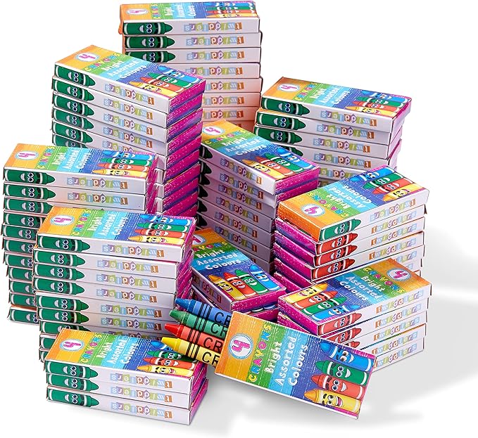 THE TWIDDLERS 144 Boxes of 4 Packs Mini Crayons in Bulk (Total 576) - School & Classroom Kids Coloring Activity, Crayon Party Favors for Kids & Toddlers, Goodie Party Bag Fillers, Restaurants