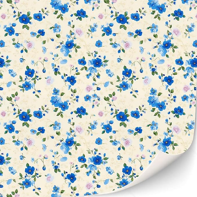 3 Sheets Self-Adhesive Wallpaper for Dollhouses - Scale 1:12 Modern Art Deco Wallpaper - Aquarell Flowers