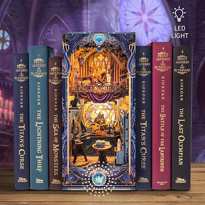 3D Puzzles Book Nook Kit, DIY Miniature Book Nook Kit Creative Decorative with LED Lights Bookend Bookshelf Insert for Adults Teens-Star Map Secrets(SQ -35)