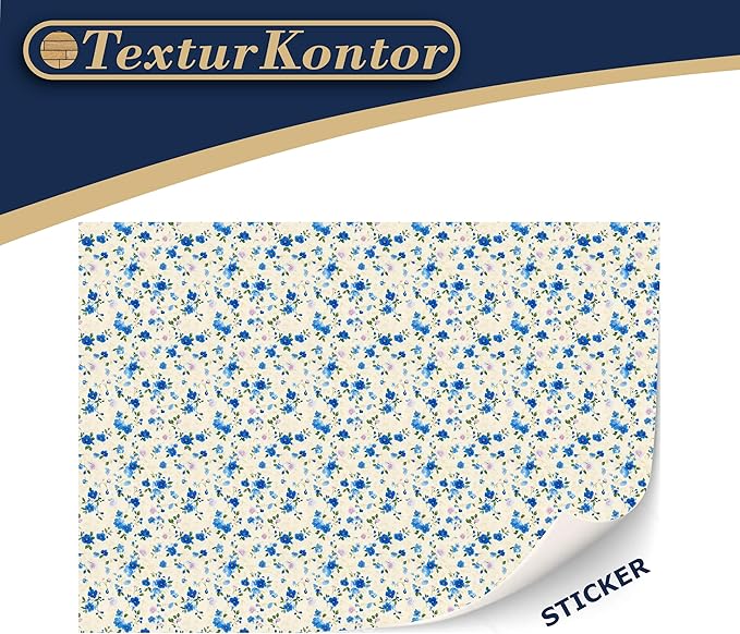 3 Sheets Self-Adhesive Wallpaper for Dollhouses - Scale 1:12 Modern Art Deco Wallpaper - Aquarell Flowers