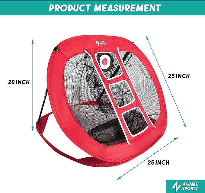A GAME SPORTS Golf Chipping Net with Mat - Practice Net for Backyard & Indoor/Outdoor Swing Training
