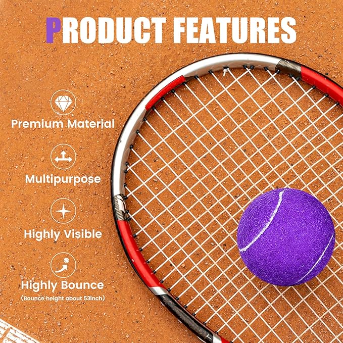 MRYCZ FYRHD 60 Pack Tennis Balls, Training Tennis Balls, Pet Dog Playing Balls, Practice Tennis Balls with Mesh Bag for Transport and Beginner Training