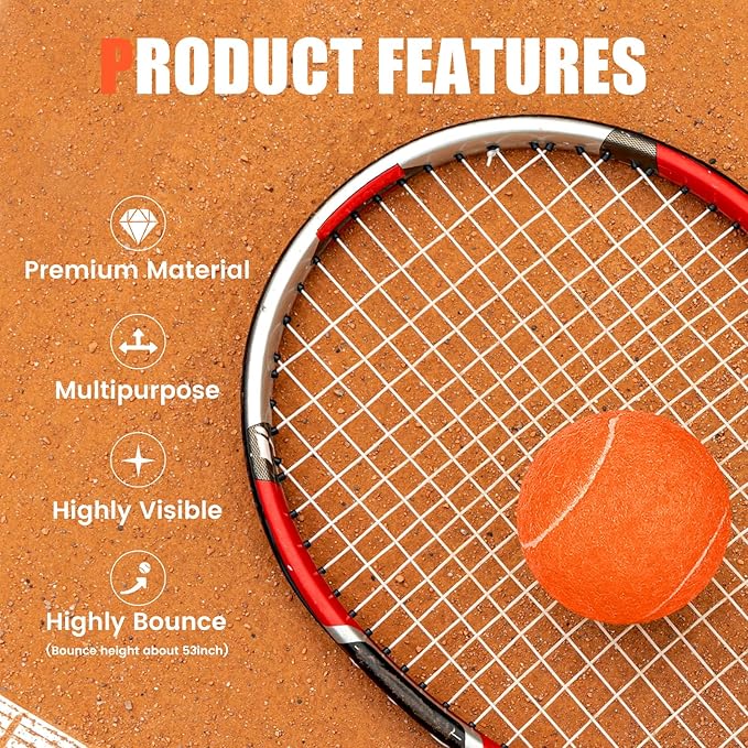 MRYCZ FYRHD 60 Pack Tennis Balls, Training Tennis Balls, Pet Dog Playing Balls, Practice Tennis Balls with Mesh Bag for Transport and Beginner Training