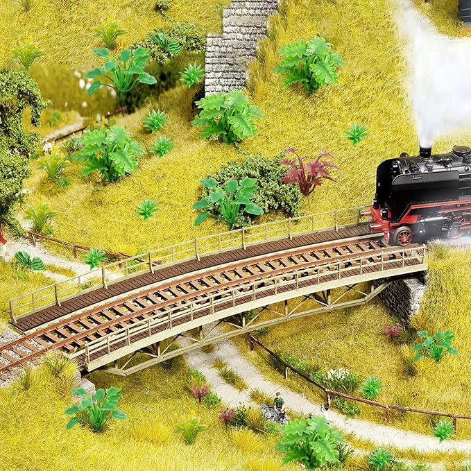 FOIMAS 100pcs Miniature Plant Set - Mini Trees, Flowers, Shrubs for Fairy Garden, Diorama, Train Scenery, Sand Architecture Model Craft Supply