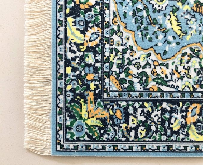 Set of 4 Dollhouse Rugs, Miniature Doll House Accessory, 10x7 Carpets, Rectangle, Kids Toy Furniture Carpeting Decor