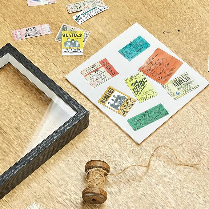 11x11 Shadow Box Picture Frame Display Case with Soft Linen Back-Thickened Panel,Large Black Deep Shadow Box Frame 11x11 for Graduation Flower Medal Pet Photo Craft Memorial Gift
