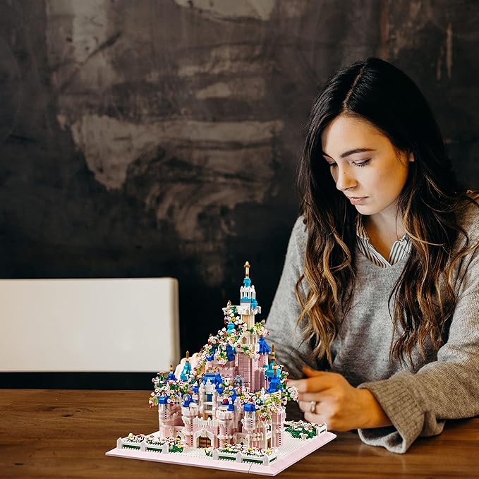 Kadablk Architecture Castle with Flower Series Micro Blocks Building Sets for Adults and Teens, 4000+ PCS Bricks Building Blocks - Upgrade Version
