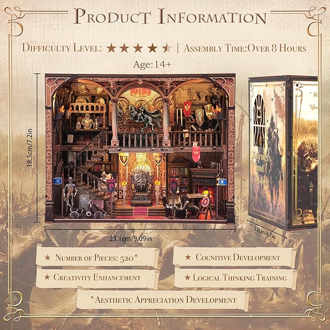 Book Nook Kit - DIY Tiny Home Dollhouse with Sensor LED Light | Enchanting 3D Puzzle Insert for Adults & Teens | Ideal Crafts for Heartfelt Gifts & Everyday Creativity