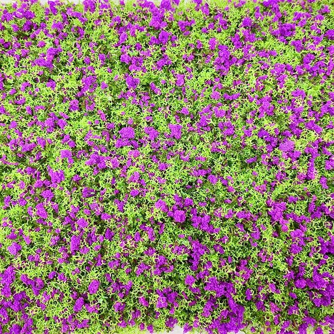 PrettyLife Miniature Flower Grass Cluster Tufts Material Colorful for DIY Mini Dollhouse Fairy Garden Tree Railway Simulated Static Scenery Micro Landscape Model (Purple)