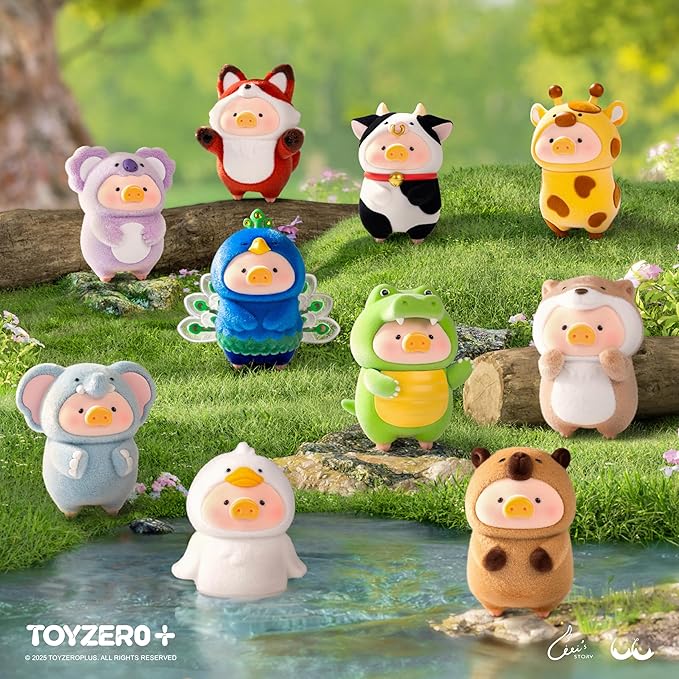 Lulu The Piggy Blind Box Figures - 8PCS Animal Party Series Blind Boxes Mystery Box Cute Animal Figurines Collectible Toys Home Desk Decorations Holiday Birthday Gifts, Whole Set