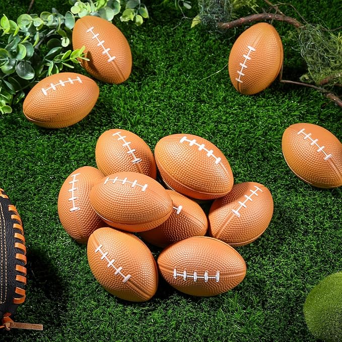 Blulu 30 Pack Mini Footballs Bulk 3.35" Kids Foam Stress Balls Football Party Favor Small Stress Sports Valentines Ball Toy for Birthday Homecoming Game Back to School Reward Gift Goodie Bag Stuffer