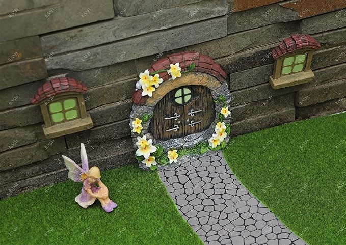 iLAND Dollhouse Accessories Miniature Brick Wall 3D Stones ＆ Flooring DIY Kits, Dollhouse Brick Molding for Flooring Diorama