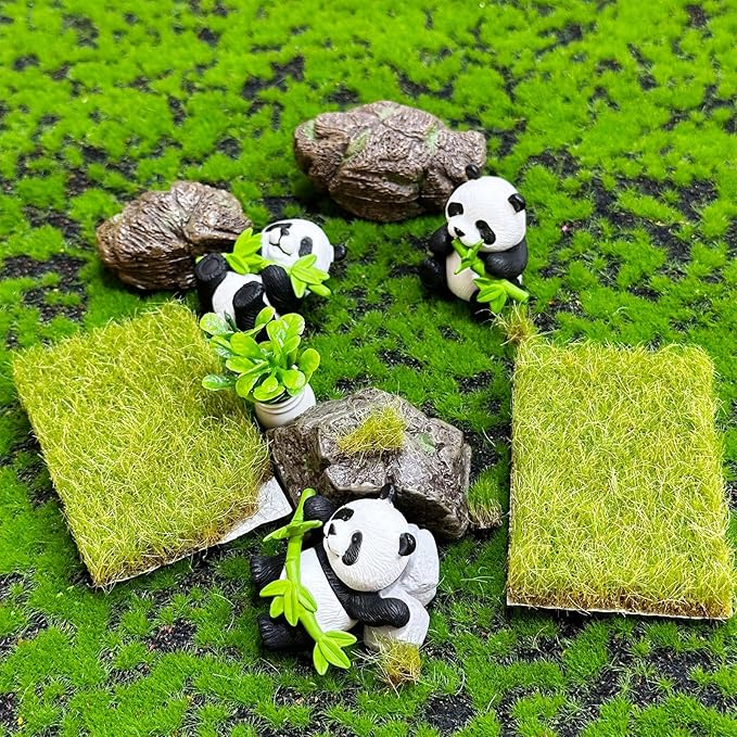 Woohome 2 PCS Static Grass Tuft Railway Artificial Grass for Train Scenery, Railway Landscape, Military Sand Table DIY, Yellowish Green