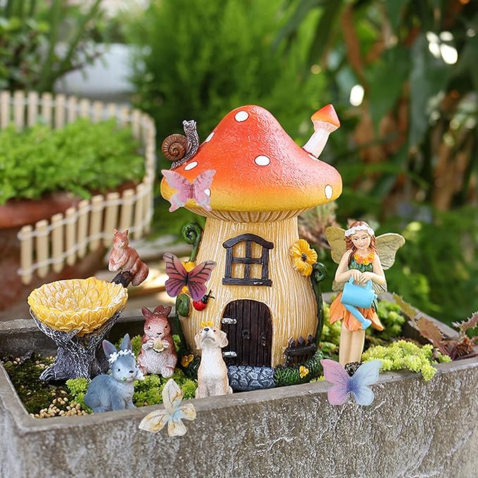 YTaraHub 60Pcs Resin Butterflies 3D Miniature Dollhouse Accessories, Waterproof Tiny Charms for Fairy Garden, Scrapbooking & DIY Crafts with Window Envelope Packaging (Assorted Colors)