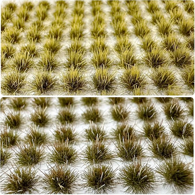Woohome 208 PCS Static Grass Tuft Green Model Grass Tufts Terrain Model Kit Static Scenery Model Miniature Shrubs Bushes for Train Landscape Railway Artificial Grass Modeling