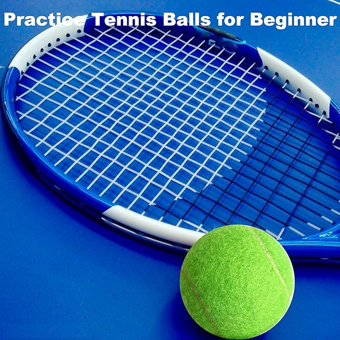 HiBallBall 12-Pack Practice Tennis Balls for Beginners & Dogs - Reusable Mesh Carry Bag Included - Ideal for Tennis Training, Pet Play, Fetch