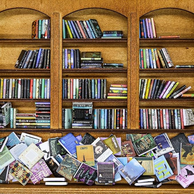 60 Pcs 1:12 Scale Mini Books, Miniatures Dollhouse Tiny Small Flip Books for Anxiety Bookshelf Dollhouse Decor Crafts DIY Accessories Mini Books