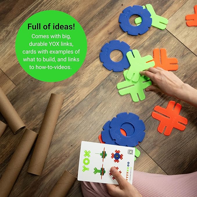 Box of YOX, Creative Educational Building & Construction STEM Toy Set for Kids, Learning Toys for Children Ages 4-10, Boys & Girls Fun Gift, Preschool & Classroom Toys, 50 Parts, Storage Box Included