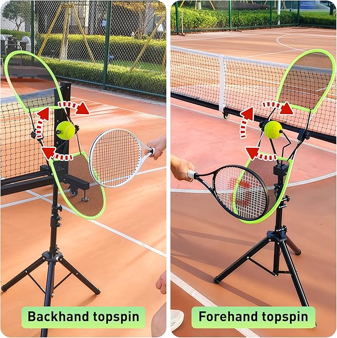 WAOPSO Tennis Topspin Trainer,Tennis Training Aids for Topspin & Backspin Practice, Portable Tennis Training Equipment for Home, Court&Office Use