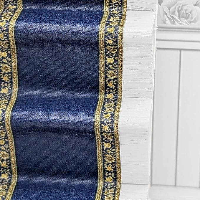 Self-Adhesive Carpet with Real Textile Structure for Dollhouses Scale 1:12 (Carpet Runner Royal Blue)