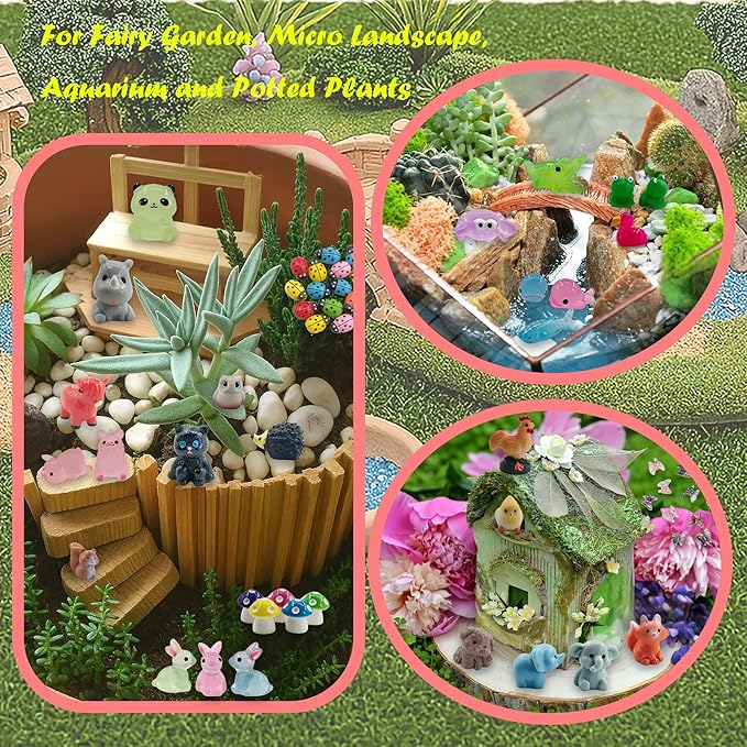 160pcs Tiny Resin Animals to Hide Mini Resin Ducks Bulk for Dollhouse, Fairy Garden Accessories, Micro Landscape Decor, Aquarium and Potted Plants