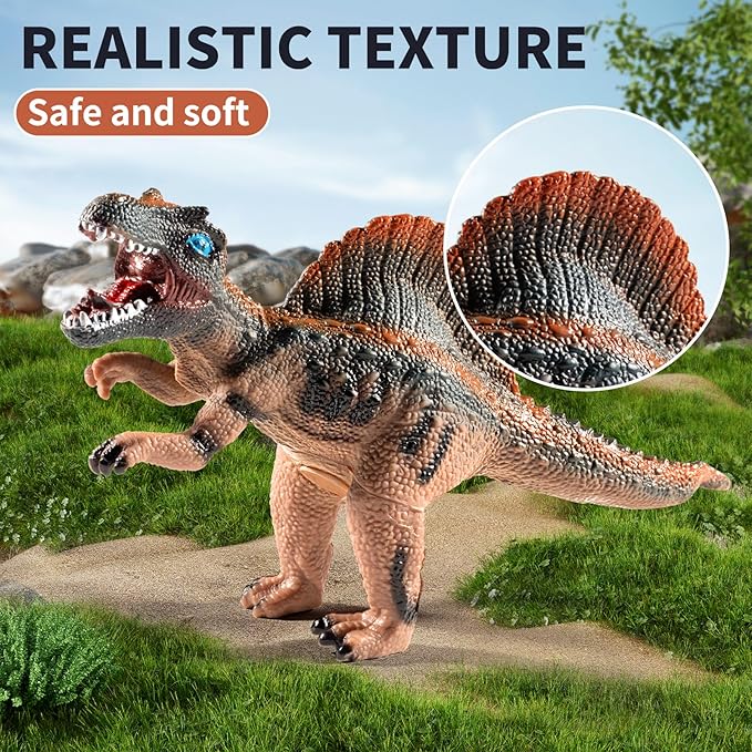 Big Dinosaur Toys for Kids 3-5, 7 Piece Realistic Soft Dinosaur Figures, Jumbo Dinosaur Toys for Kids 5-7, Dinosaur Party Favors, Birthday Gifts for Boys & Girls