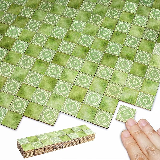 Dollhouse Flooring Tiles on 1/12 1/6 Scale Miniature Decor Accessories 128pcs Double-Sided