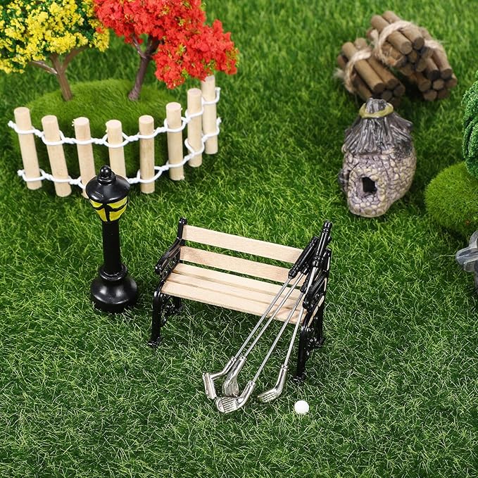 Alasum Scale Miniature Golf Club with Ball Model Dollhouse Accessory for Miniature Furniture Decoration Realistic Craftsmanship for Collectors