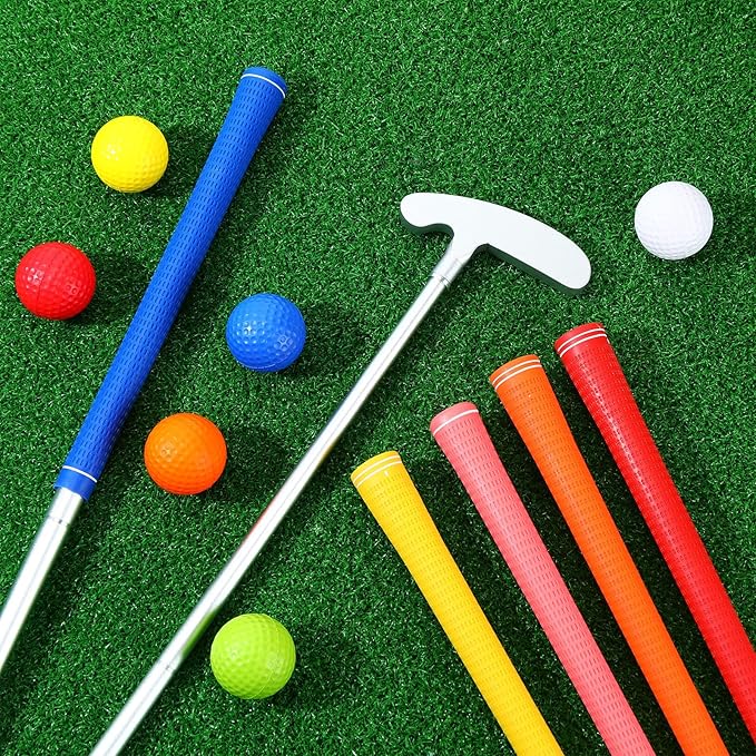 Liliful 6 Pcs Golf Putters for Men and Women Two Way Mini Golf Putter with 6 Golf Balls Kids Putter Bulk for Right Left Handed Golfers Detachable Golf Grip for Ages 9-12 Junior Adult (35 in)