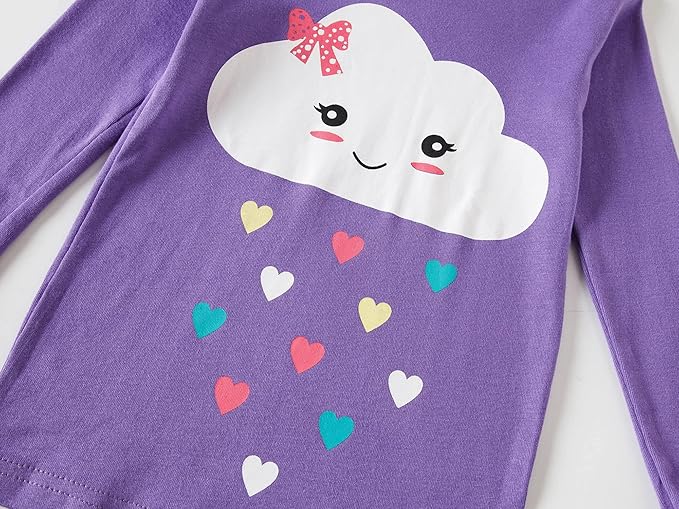 Babyroom Girls Matching Doll&Toddler 4 Piece Cotton Pajamas Toddler Christmas Sleepwear