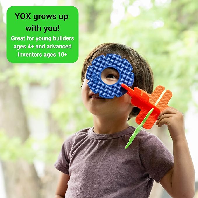 Box of YOX, Creative Educational Building & Construction STEM Toy Set for Kids, Learning Toys for Children Ages 4-10, Boys & Girls Fun Gift, Preschool & Classroom Toys, 50 Parts, Storage Box Included