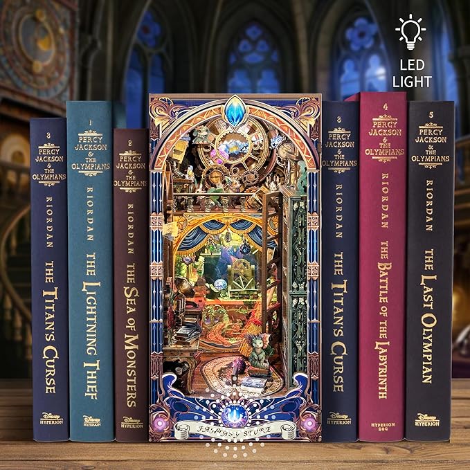 Book Nook Kit- DIY Miniature Booknook Kit Creative Decorative Bookend Bookshelf Insert 3D Puzzles for Adults Women Teens- Fantasy Store (SQ-25)