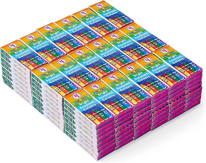 THE TWIDDLERS 144 Boxes of 4 Packs Mini Crayons in Bulk (Total 576) - School & Classroom Kids Coloring Activity, Crayon Party Favors for Kids & Toddlers, Goodie Party Bag Fillers, Restaurants